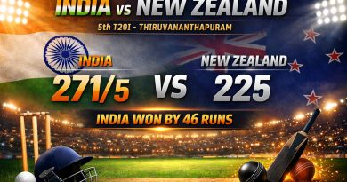 Ishan Kishan’s Blazing Century Powers India to Series-Clinching 46-Run Win Over New Zealand in 5th T20I India vs New Zealand 5th T20I featured image showing match result as India score 271/5 and defeat New Zealand by 46 runs at Thiruvananthapuram on January 31, 2026