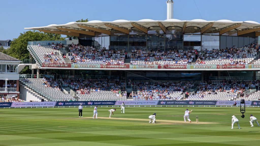 General view of the action on the pitch during the historic Lord's Women's Test match