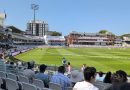 Play in progress on the outfield at Lord's Cricket Ground on Day 3